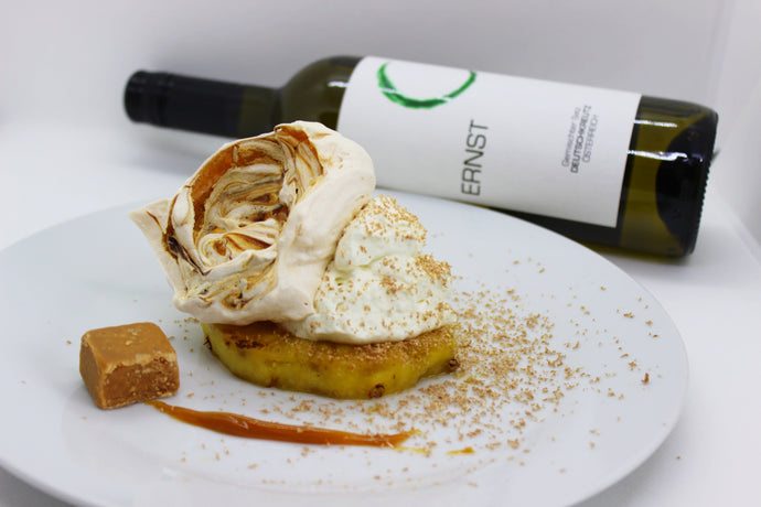 Salted Caramel Swirl Meringues von Andrea Ruschka & unser Gemischter Satz